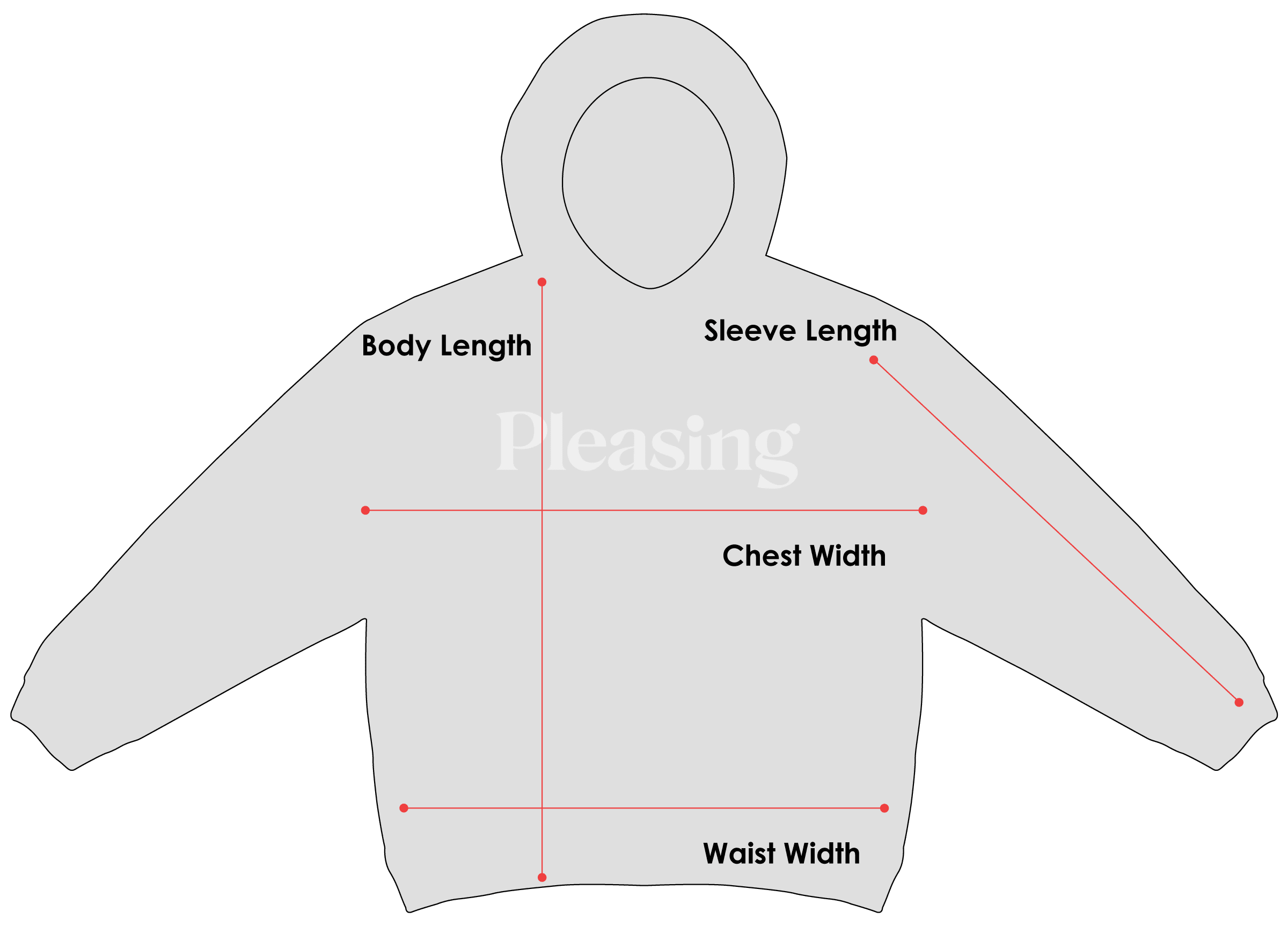 Pleasing Hoodie Size Guide
