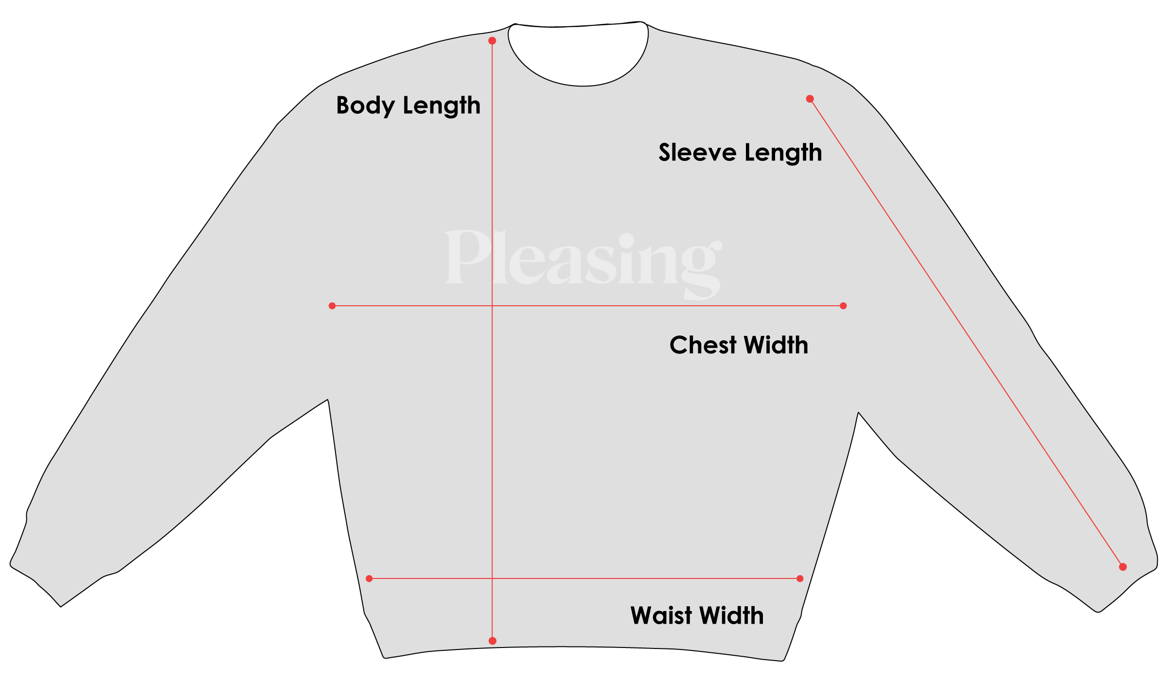Pleasing Crewneck Size Guide